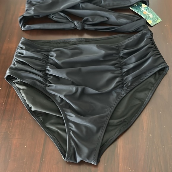 Blooming Jelly Tummy Control Modest High Waisted Halter 2 Piece Bathing Suits - Picture 3 of 13